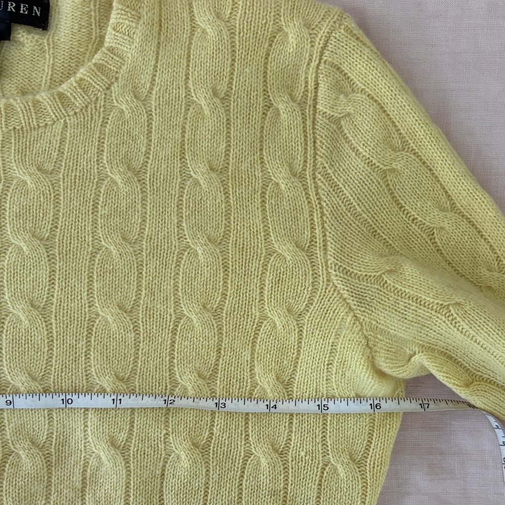Ralph Lauren Pale Yellow Cable Crewneck Sweater - Picture 5 of 7